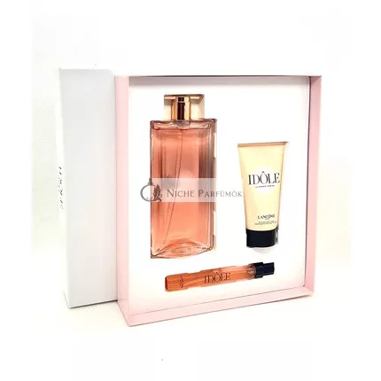 Lancome Idole Aura Gift Set  Eau de Parfum Nectar 50ml -Power Cream - Body Cream 50ml -  Eau de Parfum Miniature Nectar 5ml