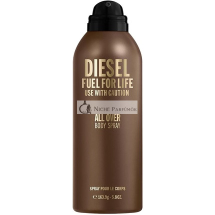 Diesel Body Spray Aftershave for Men 200ml with Badiane, Lemon, Raspberry, Lavender, Cedar, Amber Wood, and Powdery Musk