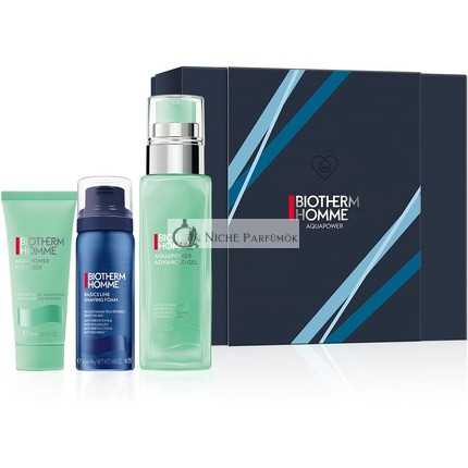 BIOTHERM Homme AQUAPOWER Moisturizing Facial Gel 75ml + Facial Cleanser 40ml + Shaving Foam 50ml