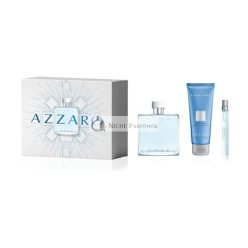  Azzaro Chrome Eau de Toilette - Fresh Mens Cologne Gift Set - Full Size Fragrance (3.3 fl oz) + Travel Size Spray (0.34 fl oz) + Scented Hair and Body Shampoo (2.5 fl oz)