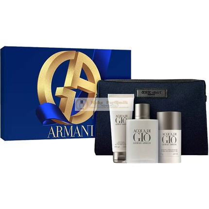 Giorgio Armani Acqua Di Gio Pour Homme - Eau De Toilette 100 Ml, Tusfürdő 75 Ml, Dezodor 75 Ml és Kozmetikai Táska