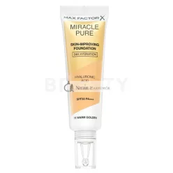   Max Factor Miracle Pure Skin-Improving Foundation Long-Lasting Makeup with Hydrating Formula 76 Warm Golden 30 ml