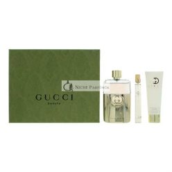   Gucci Womens Guilty 3 Piece Gift Set: Eau De Parfum 90ml - Eau De 10ml - Body Lotion 100ml
