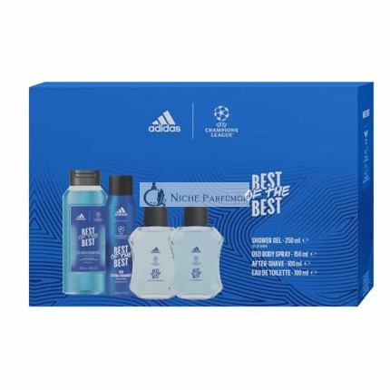 Adidas Champions League Best Of The Best Eau De Toilette Spray 100ml Set 4 Pieces
