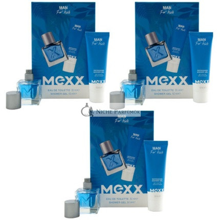 Mexx Gift Set Man For Him 3 x 30ml EDT Spray and 3 x 50ml Shower Gel