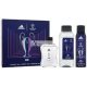 Adidas Uefa Champions League Goal Gift Set - Eau De Toilette 100 Ml, Shower Gel 250 Ml, And Deodorant Spray 150 Ml