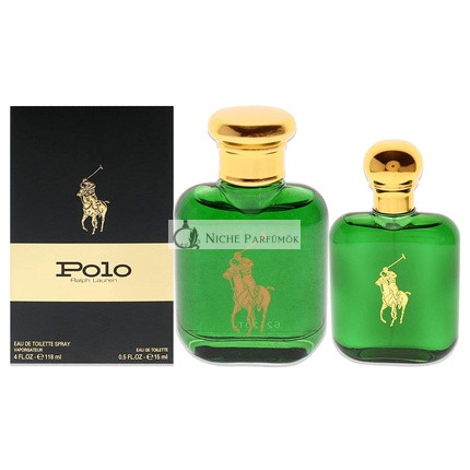 Ralph Lauren Polo Green Men 4oz EDT Spray and 0.5oz EDT Spray - 2 Piece Gift Set