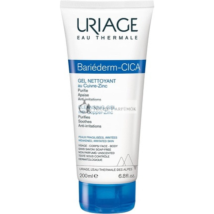 Uriage Bariederm Repairing Cica-cream With Cu-Zn Cleansing Gel 200 ml