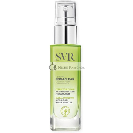 SVR Sebiaclear Anti-Ageing Adult-Acne Face Serum for Oily Combination Skin 14% Gluconalactone and 4% Niacinamide Treatment 30ml