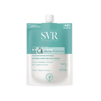 SVR Rich Face Cream Intensive Moisturizing Glycerin + Hyaluronic Acid Cream for Sensitive, Normal, Dry, Dehydrated Skin 100% Natural Ingredients