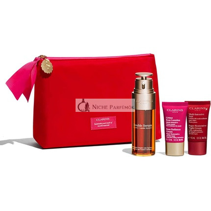 Clarins Double Serum and Super Restorative Set 3-Piece Holiday Skincare Gift Set Anti-Aging Limited Edition