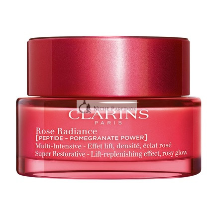 Clarins Super Restorative Rose Radiance Face Moisturizer 2-in-1 Anti Aging Radiance Boosting Day Cream for Mature Skin Contains Radiance Peptides for a Rosy Glow All Skin Types 1.7 Ounces