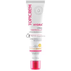   Topicrem HYDRA+ Tinted Moisturizer with Medium Shine for Sensitive and Dehydrated Skin Adults and Teens - Provides 24 Hour Moisture, Protects the Skin