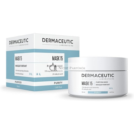 Dermaceutic Mask 15 Oil and Sebum Control Face Mask with Glycolic Acid, Salicylic Acid, and Bentonite Clay 50ml