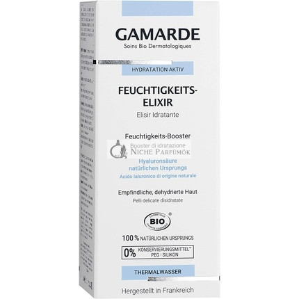 GAMARDE Bio-Cosmetics Moisturizing Elixir with Aloe Vera, Hyaluronic Acid and Hazelnut Oil 30ml