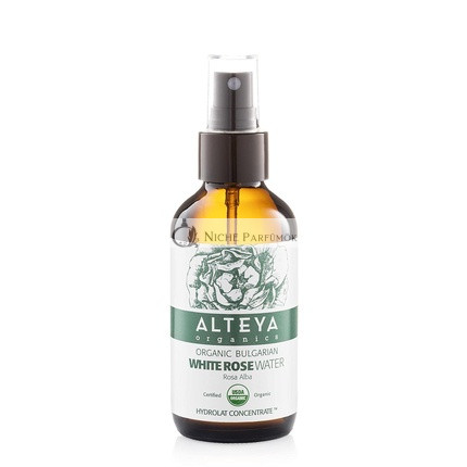 Alteya Organic White Rose Water Spray Glass Bottle 120ml - 100% USDA Certified Organic Natural Steam-Distilled Flower Water from Alba Roses
