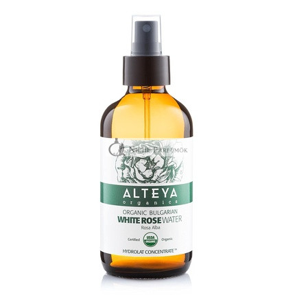 Alteya Organic White Rose Water Spray Glass Bottle 240ml - 100% USDA Certified Organic Natural Steam-Distilled Flower Water from Alba Roses