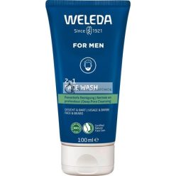   WELEDA Bio FOR MEN 2in1 Face Wash Refreshing Natural Men's Facial Cleansing/Beard Care Gel with Willow Bark & Licorice Root 100ml