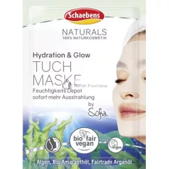   Schaebens NATURALS Hydration & Glow Sheet Mask with Algae, Organic Amaranth Oil, and Fairtrade Argan Oil - Vegan - 100% Natural Cosmetics