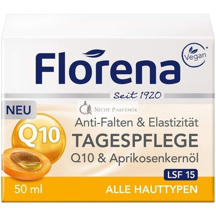 Florena Anti-Wrinkle Day Cream Q10 and Apricot Kernel Oil Vegan 50ml