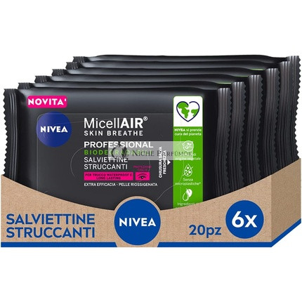 Nivea Micellar Water Professional 20 Waterproof Make-up Remover Wipes Sensitive Skin and Eyes