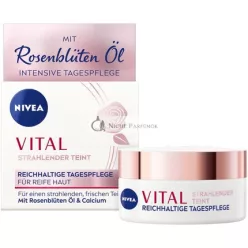  NIVEA VITAL Radiant Complexion Rich Day Care for Mature Skin 50ml Moisturizer with Rose Oil and Calcium