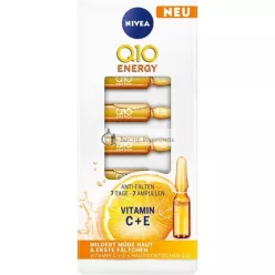   NIVEA Q10 Energy Anti-Wrinkle 7 Days Cream 7 Ampoules Face Treatment with 100% Skin Identical Q10 Vitamin C and Vitamin E Face Care Visibly Reduces Wrinkles and Tired Skin