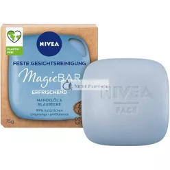   NIVEA MagicBar Refreshing Solid Facial Cleanser 75g - Certified Natural Cosmetics with Almond Oil & Blueberry