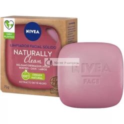   NIVEA Naturally Clean Solid Facial Cleanser 75g 99% Natural Origin with Black Tea Extract