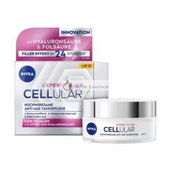   NIVEA Cellular Expert Filler High-Performance Anti-Aging Day Care 50ml Hyaluronic Cream with Plumping Effect SPF 15