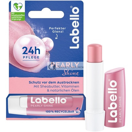 Labello Pearly Shine Lip Balm with Shimmering Pearl Gloss for 24h Moisture 4.8g
