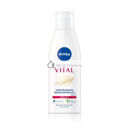 NIVEA VITAL Nourishing Cleansing Milk for Mature Skin Removes Makeup and Impurities Thoroughly Gentle Cleansing Milk 200ml