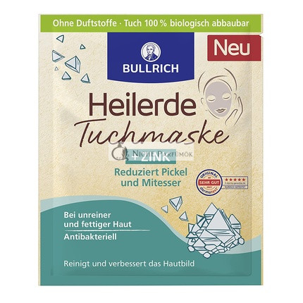 Bullrich Heilerde Zinc Face Mask Reducing Pimples and Blackheads - 1 Mask