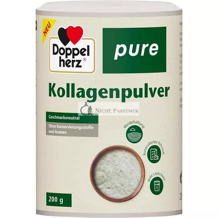 Doppelherz Pure Collagen Powder Flavorless Easy to Dissolve Without Preservatives and Flavors Controlled Pasture-Raised Raw Material 200g