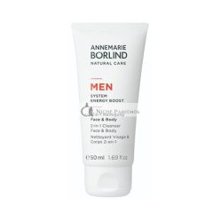   Annemarie Borlind Men System Energy Boost 2-in-1 Cleanser Face & Body with Organic Juniper Extract 6.76 Fl. Oz.