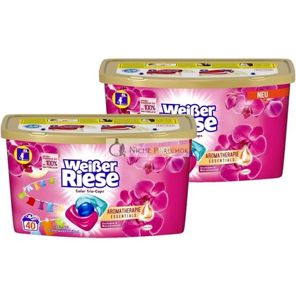 Weißer Riese Color Trio Caps Aromatherapy Essentials 40 Wash Loads with Orchid & Macadamia Oil