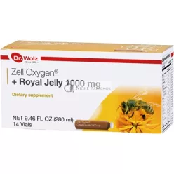   Zell Oxygen + Royal Jelly 1000mg Supplement 14 Vials Pure Bee Gold Vitamin B Biotin Energy Metabolism Booster Help Restore Healthy Radiant Skin