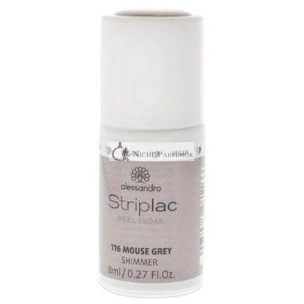 Alessandro Striplac Peel or Soak Nail Polish 116 Mouse Grey for Women 0.27 oz