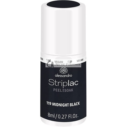 Alessandro Striplac Peel or Soak Vegan Midnight Black LED Nail Polish 8ml