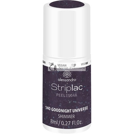 alessandro Striplac Peel or Soak Vegan LED Nail Polish in Greenish Shimmering Grey/Purple 8ml Good Night Universe