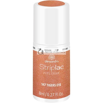 alessandro Striplac Peel or Soak Vegan Tiger's Eye LED Nail Polish in Apricot 8ml