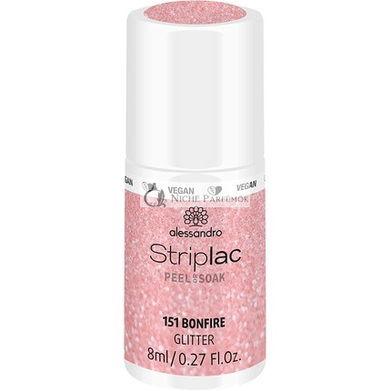 alessandro Striplac Peel or Soak Vegan Bonfire LED Nail Polish in Pink 8ml