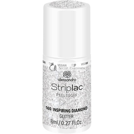 alessandro Striplac Peel or Soak Vegan Inspiring Diamond LED Nail Polish in Silver 8ml