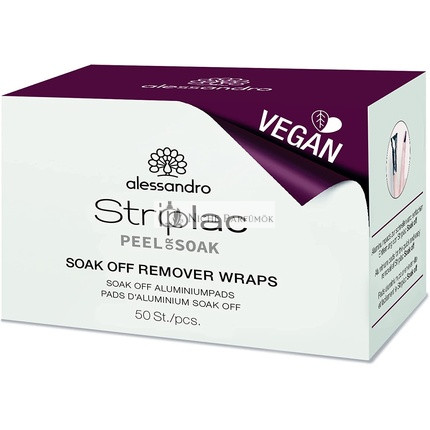 Alessandro Striplac Soak Off Remover Wraps for LED Nail Polish - Pack of 50