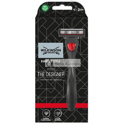 Wilkinson Sword Barber's Style The Designer Razor for Men Precision Razor Handle + 1 Blade Refill