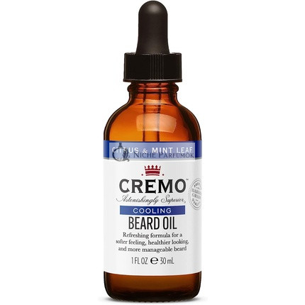Cremo Cooling Beard Oil for Men with Natural Oils Citrus and Mint Leaf Fragrance 30ml