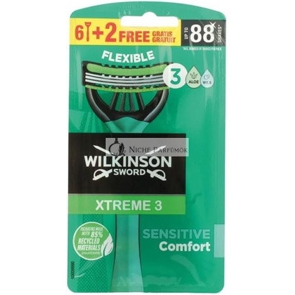 Wilkinson Extreme3 Sensitive Razor 6+2 - Pack of 8