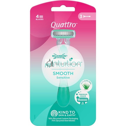 Wilkinson Sword Quattro For Women Sensitive Comfort Disposable Razors - Pack of 3