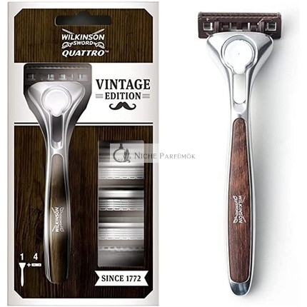 Wilkinson Quattro Vintage Razor + 4 Replacement Blades