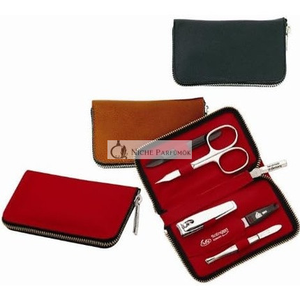 Becker Manicure Collection Mini Manicure Case 5 Pieces Red Zippered Case